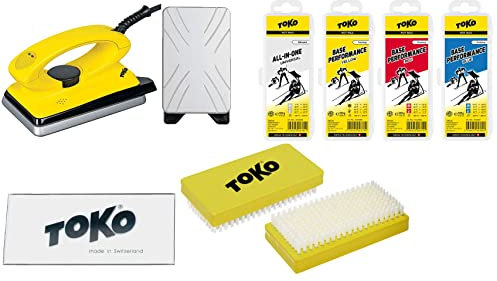 TOKO Skiwachs-Set 7-teilig mit Wachsbügeleisen - für Alpin + Nordic + Board - Skiwax