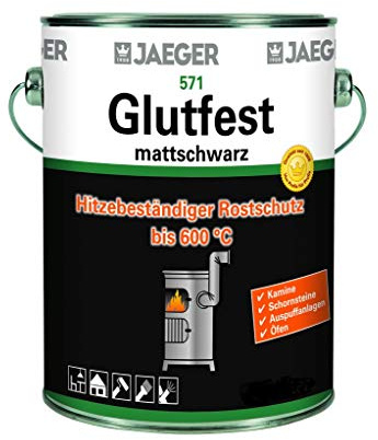Jaeger Mattschwarz Hitzelack Silikon 375 ml Eimer
