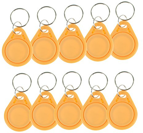 OBO HANDS (Förpackning med 100) vattentät ABS 13,56 MHz ISO14443A MF Classic 1K NFC RFID Token, RFID-nyckelring, FFID-tagg (gul)