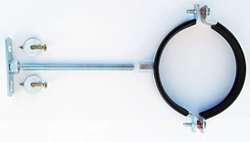 100mm (4 inch) Pipe or Boiler Flue Bracket Kit with Choice of Pre-Cut Threaded Rod (15cm Threaded Rod)