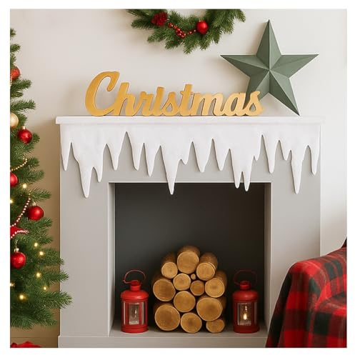 COM-FOUR® Guirlande de glaçons de 5 mètres comme décoration de Noël - Images de fenêtre de Noël - Décoration d'hiver de glaçons pour fenêtres et Portes (Guirlande de glaçons 500x30cm)