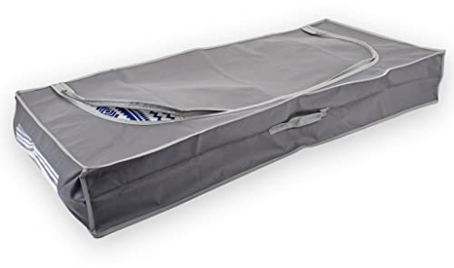 MIJOMA Unterbettkommode Aufbewahrungstasche für Bettdecken und Kissen, Tasche für Bettzeug oder Matratzenauflagen, Reißverschluss-Box mit Griff aus Vlies in 105 x 45 x 16 cm