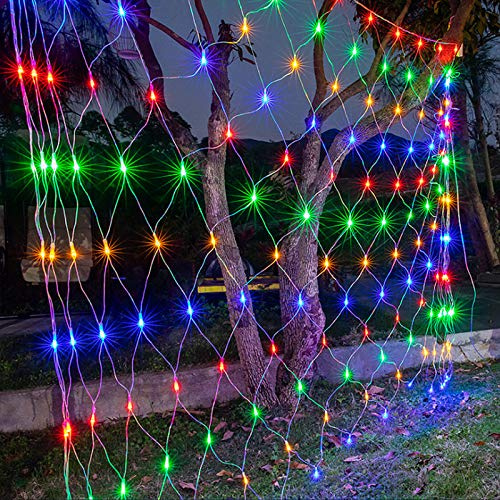 6 x 4m LED Lichternetz Lichtervorhang, 480 LEDs RGB Lichterketten Vorhang, 8 Modi Dimmbar Kupferdraht mit Stecker für Innen Party Schlafzimmer Innen Weihnachten Außen