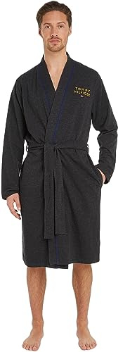 Tommy Hilfiger Herren-Bademäntel, Grau (Dunkelgrau HT), L