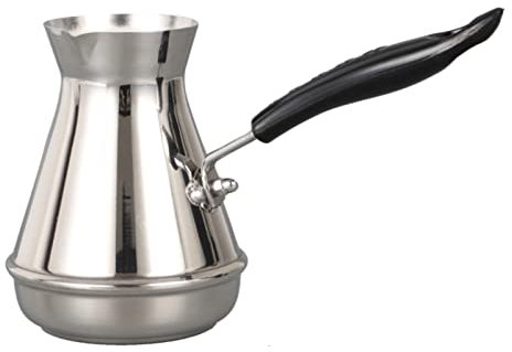 Caffettiera turca in acciaio inox, con manico lungo, per caffè arabo turco e greco, caffettiera araba fatta a mano, per caffè arabo (850ml)