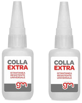 Magazzini GM COLLA EXTRA, Adesivo Istantaneo Multiuso per Acciaio, Plastica, Legno, Metallo, Tappo Anti-occlusione, Colla Cianoacrilato per Modellismo,Resistente alla Benzina, 20gr (2)