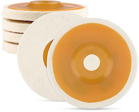 Fyihoxi 4 Unids Disco de Pulir de Fieltro 125 mm para Metales, Vidrio y Cerámica - Rueda Pulidor Pad