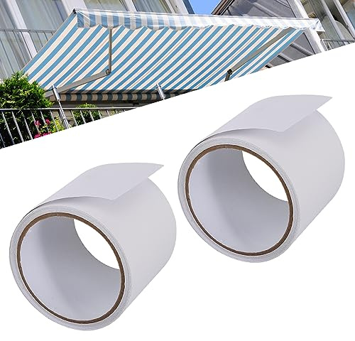 2Roll Planen Reparatur Set, 5m*8cm Markisen Reparaturband Klebeband Transparent Markisen Wasserdicht Markisenklebeband Transparentes Abdichtband für Sonnenschirm Zelt