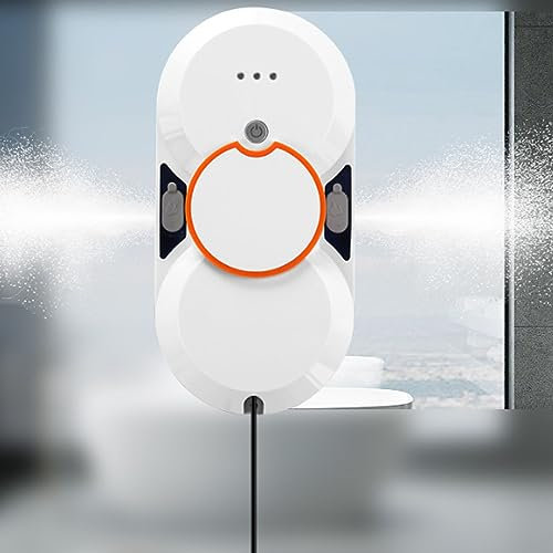 OXFUZZ Robot Lavavetri, Robot per La Pulizia di Finestra con Telecomando, 5600pa Spruzzo d'Acqua Automatico Aspirapolvere Intelligente,Pulizia Intelligente per Lava Tutte Le Superficie Lisce,White