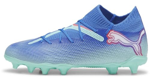 Puma Unisex Youth Future 7 Pro FG/AG JR Soccer Shoe, BLUEMAZING-Puma White-Electric Peppermint, 34 EU