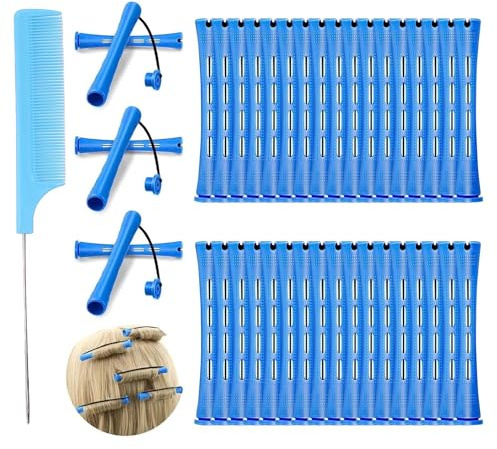 36 PCS Perm Kit,Cold Wave Hair Perm Rods Hair Rollers Set Perming Rods with Steel Rat Tail Comb, Perming Rods Curlers Hairs Curlers Kit for Different Hairdressing Styling Tool or DIY
