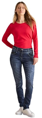Jeans i avslappnad passform, Mörkblå tvätt, 32W / 32L