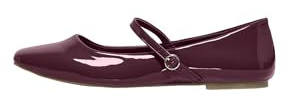 ONLY Damen Onlakira-3 Pu Mary Jane Ballerina, Burgundy, 39 EU