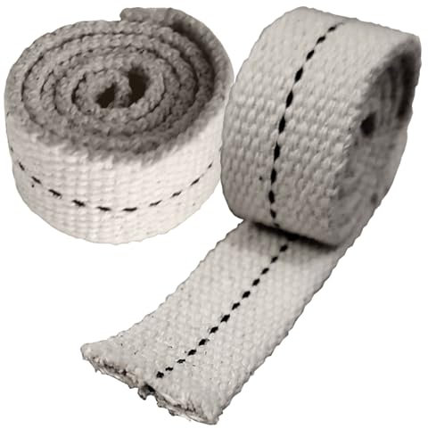 Replacement Wick for Anti-Frost Greenhouse Heater or Cold Frame Heater and Paraffin Heaters, Lamps Oil Burners or Kerosene Burners Flat Cotton Wicks 2cm 3/4 Inch - Pack of 2 Long Tail Wick