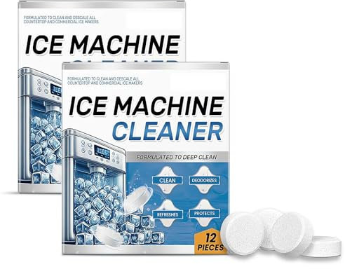 Descalcificador para máquina de hielo, hoja de limpieza eficiente para máquina de hielo, descalcificación y desodorización para prolongar la vida útil de la máquina de hielo y disfrutar del mejor