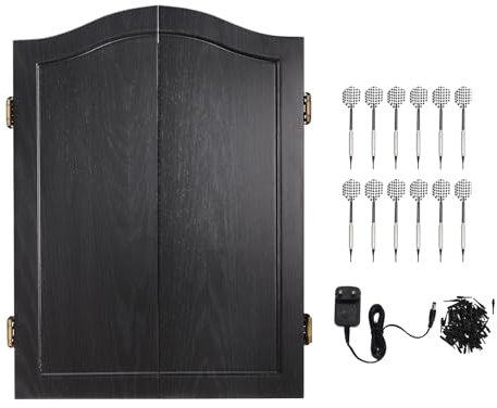 Elektronische Dartscheibe Profi Set, Elektronische Dartscheibe Cabinett mit 12*Pfeile, Electonic Dartscheibe im Schrank mit 88*Dartköpfe, für Partys und Spieleabende