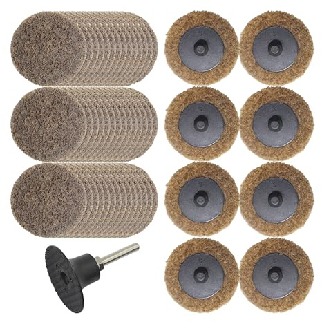 Merryland 50 Pcs Disques Abrasifs 50 mm Grossier Avec Tige De 6,35 mm | 50mm Meuleuse À Rectifier, Disques Abrasifs à Changement Rapide, Disque de Conditionnement de Surface, Métal Acier, DGTAA52C1