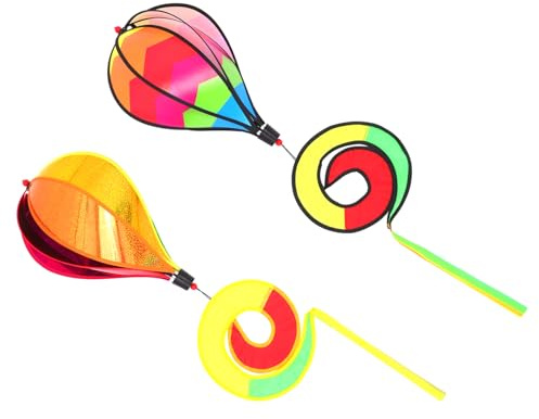 ibasenice 2pièces Ornements Montgolfière Suspendus Spirale Montage Extérieur Résistant pour Jardin Et Fêtes Colorées