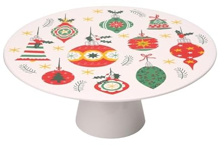 Dexam Christmas Baubles Cake Stand, White