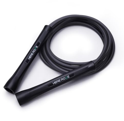 Hererope PVC hopprep 6 mm rephopp för män och kvinnor fitness, hastighet, tricks, kardiotträning, 3,1 m boxning hopprep med okrossbara handtag och knutfritt rep