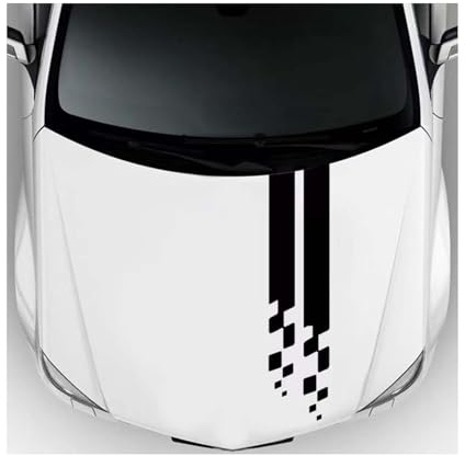 BUVBRJDR Autocollant De Bande De Capot De Voiture, pour Audi A3 Cabriolet Convertible 2008-2013 Autocollants Capot étanche Bande Autocollant de Bande de Course Decal Décoration