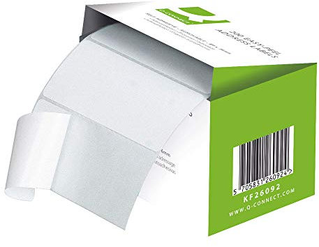 Q-Connect Address Label Roll Repositionable Self Adhesive 89 mm x 36 mm White , KF26092, 200 Count ( Pack of 1)