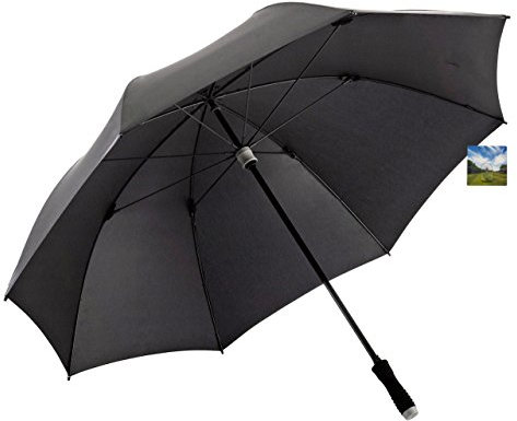 GOLFSCHIRM-birdiepal telescopic Farbe schwarz - ein in der Höhe verstellbarer Golfschirm + Aufhängehaken