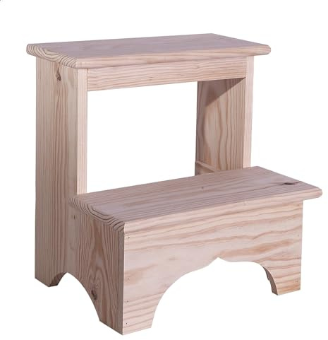 Aranaz Tritthocker | Lackfreies Finish | Ideal für Haus, Küche, Garten oder Terrasse, drinnen und draußen, für Erwachsene oder Kinder, lackfreies Finish | 40 cm (L) x 30 cm (T) x 40 cm (H)