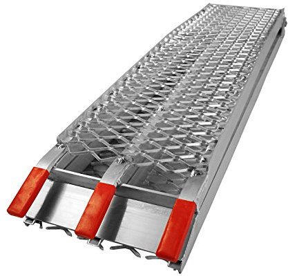 Wiltec Auffahrrampe 226 cm 340 kg für ATV Motorrad Quad, Aluminium Auffahrschiene faltbar, Verladerampe rutschsicher
