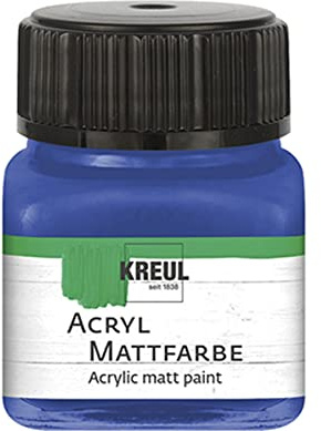 KREUL 75239 - Acryl Mattfarbe, blau im 20 ml Glas, cremig deckende, schnelltrocknende Farbe auf Wasserbasis, für viele verschiedene Untergründe geeignet