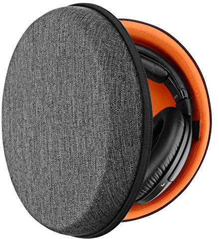 Geekria Shield Headphones Case Compatible with Sennheiser HD550, HD505, HD598, HD650, HD600, HD558, HD518 and More, Replacement Hard Shell Travel Carrying Bag with Cable Storage (Dark Grey)