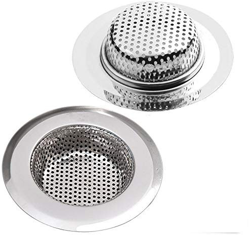 Fayonnir Fayomir Lot de 2 tamis d'évier en acier inoxydable Ø 11,5 cm Pour cuisine, évier, douche, baignoire, évier, 2 pièces