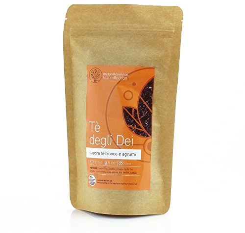 Tè degli Dei con Tè Verde China Chu Mee Tè bianco Pai Mu Tan Citronella Scorza Limone Fico Vaniglia Prima Scelta con Ingredienti Naturali Confezione da 100 gr 40 - 50 Tazze