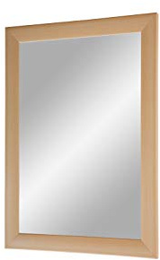 FRAMO Trend 35 - Wandspiegel 65x125 cm mit Rahmen (Buche), Spiegel nach Maß mit 35 mm breiter MDF-Holzleiste - Maßgefertigter Spiegelrahmen inkl. Spiegel und Stabiler Rückwand mit Aufhängern