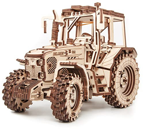 Traktor Holz Modellbausatz – DIY 3D Puzzle Erwachsene & Jugendliche ab 14 Jahren – Holz Puzzle Erwachsene & Jugendliche ohne Kleber – Traktor Modell Belarus-82 Holzbausatz, EWA Eco-Wood-Art, 269 Tiele