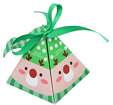 Timpfee 30 Stück Weihnachtspapierschachteln, Weihnachtsabend, Papierboxen für Süßigkeiten, Süßigkeiten, Pralinen, Knallbonbons, niedliche Boxen für Festivals, Feiertage, Party-Dekoration,
