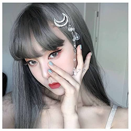 Inilbran Boho Mond Haarspange Kristall Quaste Haarspange Hohlen Halbmond Haarspange Strass Perlen Baumeln Haarnadel Clip Für Frauen Und Mädchen Haarschmuck Kopfschmuck