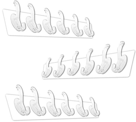 3 Stück HakenSelbstklebend,Selbstklebende Haken, Klebehaken ohne Bohren, Kleiderhaken ohne Bohren, selbstklebende Haken, Handtuchhaken, transparente Kleiderhaken, Wand-Bademantelhaken