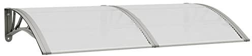 Tidyard Auvent de Porte Auvent Marquise D'entrée Abri Auvent Porte D'entrée Gris 150x80 cm Polycarbonate