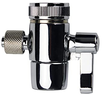 PAROAD 1-Wege 3/8 Zoll OD Verchromtes Wasserhahn Umstellventil für Arbeitsplatte Wasserfilter, Wasserreiniger, RO Umkehrosmose Filter,Schlauchhahn-Adapter