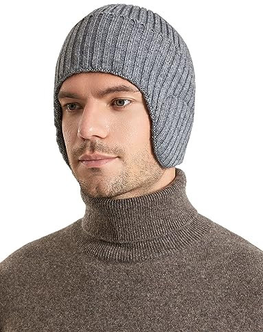 AIEOE Wintermütze Herren mit Ohrenklappen Strickmütze Damen Beanie Mütze Winter Warm Weich Elastisch Atmungsaktiv Outdoor Unisex