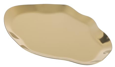 FONDOTIN Edelstahl Dekoratives Tablett Für Schmuck Und Kosmetik Unregelmäßige Ablage Für Früchte Desserts Mehr Hochwertiges Und Pflegeleichtes Design Für Zuhause Geschäfte
