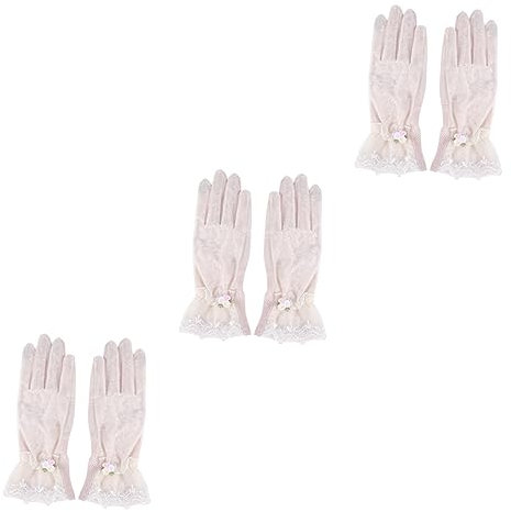 YARNOW 3 Paare Angelhandschuhe für den Sommer Sonnenschutz-Angelhandschuhe Touchscreen-Handschuhe Damen Handschuhe Schutzhandschuhe Hände Bedecken dünner Schnitt Handschutz Combo-Platte