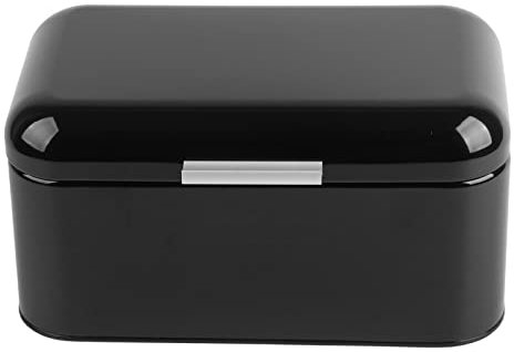 Gsycle Vintage Bread Box, Stainless Steel, Approx. 30.5 x 18 x 16cm/12 x 7.1 x 6.3in, Black, Bread Storage