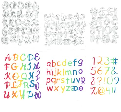 KLYNGTSK 72 Stück Metall Stanzschablone Buchstaben und Zahlen Metall A-Z Stanzformen und 0-9 Zahlen Stanzschablonen DIY Cutting Dies Metall Alphabet Prägeschablonen für DIY Sammelalbum Scrapbooking
