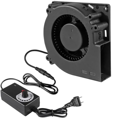 UMLIFE 1 Set PC Fans 120mm (120mm x 32mm) with Variable Speed Controller 3V to 12V, Axial Computer Fan with AC Plug 110V 120V 220V, Vent Fan for PC Cooler Biltong Box Cabinet Receiver Xbox DVR