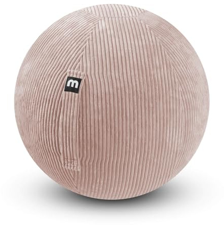 mokebo Stoff Sitzball Büro ergonomisch 'Der Sportliche', Sitzball mit Pumpe oder Pezziball mit Stoff- oder Cordbezug, 65cm Breite, ergonomische Bürostuhl Alternative für Zuhause & Büro