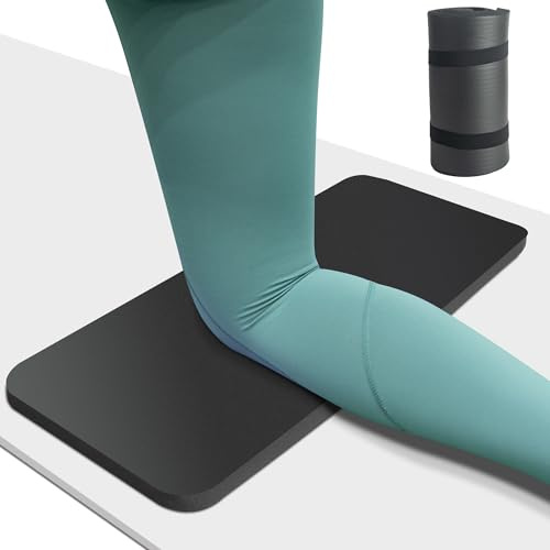 Yoga-Knieschoner, dicke Yogamatte, 20 mm, mit Tragegurt, Matten für schmerzfreie Knie, Ellbogen, Handgelenke und Rücken, Workout-Matten für Zuhause, Fitnessstudio, Yoga, Pilates, Planken
