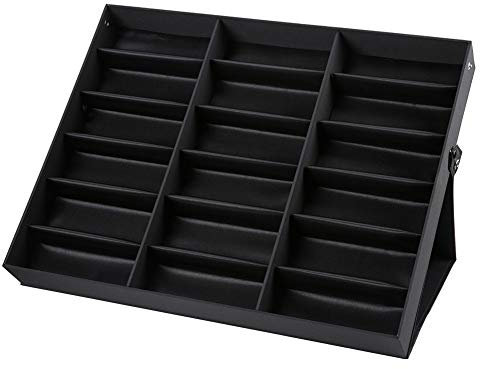 Ejoyous Organizzatore Occhiali con 18 Scomparti, Scatola Conservazione Occhiali da Sole Multipli, Portaocchiali Antiscivolo per Casa Ufficio Viaggio