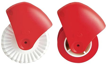Pastry Wheel Decorator and Cutter Set of 2, Crinkle Cutter Roller Pie Top Cutter, Lattice Pie Top Dough Cutter, Lattice Cutter Pastry Tool, Pastry Pie Decoration Cutter